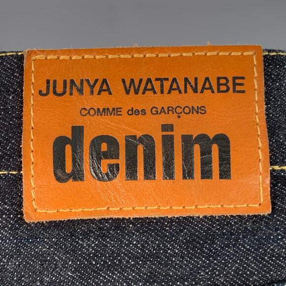 JUNYA WATANABE  S Indigo Multi Color Patchwork Cotton Straight Distressed Jeans - Picture 4 of 8
